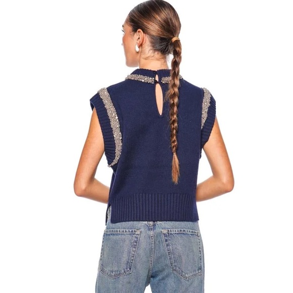 SIMKHAI Joanae Embellished Knit Sleeveless Pullover - Picture 5 of 17